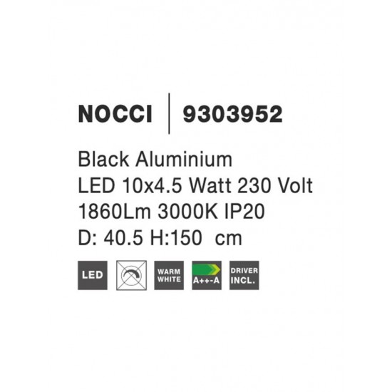 Suspensie NOCCI Nova Luce Modern, Led, 9303952, Grecia