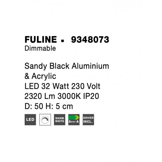 Plafoniera FULINE Nova Luce Modern, Led, 9348073, Grecia