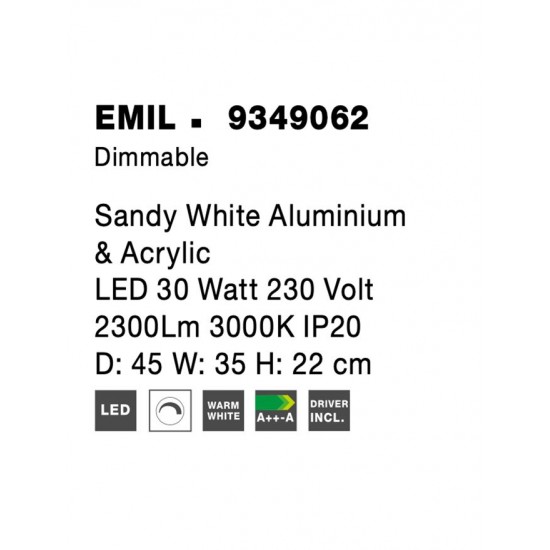 Lustra Plafon EMIL Nova Luce Modern, Led, 9349062, Grecia