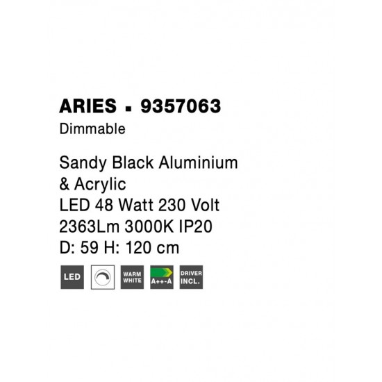 Suspensie ARIES Nova Luce Modern, Led, 9357063, Grecia