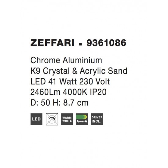 Lustra Plafon ZEFFARI Nova Luce Elegant, Led, 9361086, Grecia