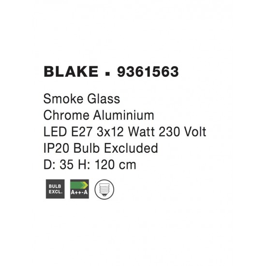 Suspensie BLAKE Nova Luce Modern, E27, 9361563, Grecia