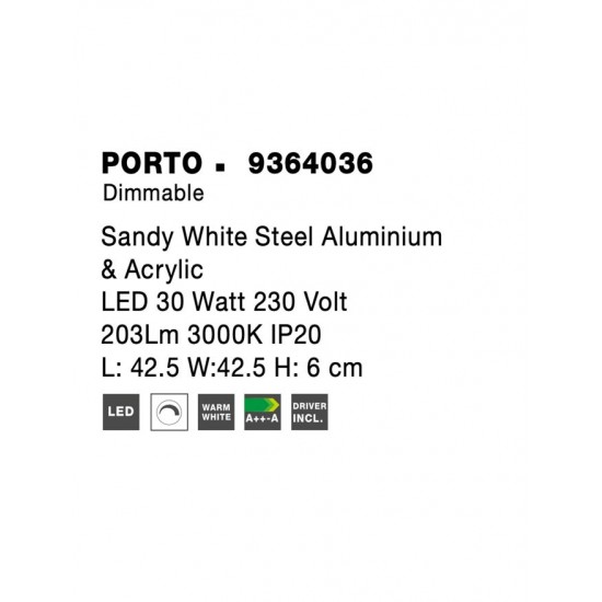 Lustra Plafon PORTO Nova Luce Modern, Led, 9364036, Grecia