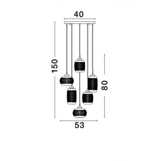 Suspensie DEVON Nova Luce Modern, E14, 938220, Grecia