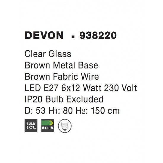 Suspensie DEVON Nova Luce Modern, E14, 938220, Grecia