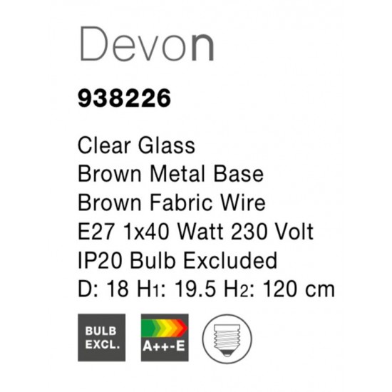 Pendul DEVON Nova Luce Modern, E14, 938226, Grecia
