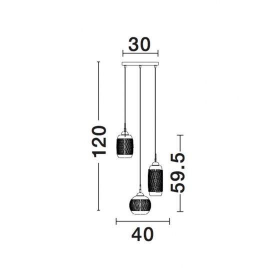Suspensie DEVON Nova Luce Modern, E14, 938228, Grecia