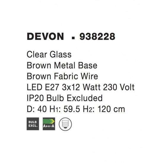 Suspensie DEVON Nova Luce Modern, E14, 938228, Grecia