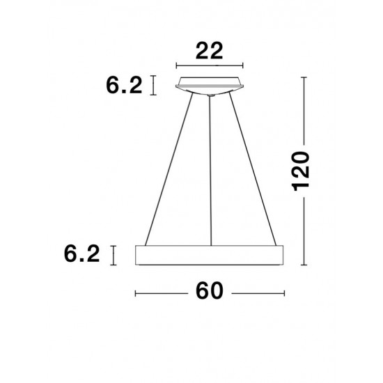 Suspensie RANDO THIN Nova Luce Modern, Led, 9453454, Grecia