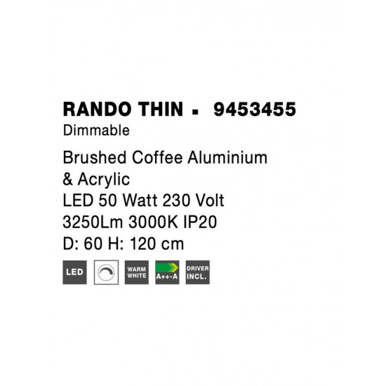 Suspensie RANDO THIN Nova Luce Modern, Led, 9453455, Grecia