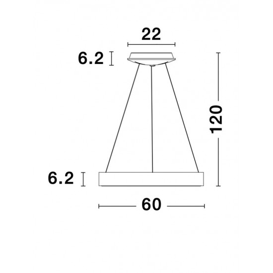 Suspensie RANDO THIN Nova Luce Modern, Led, 9453456, Grecia