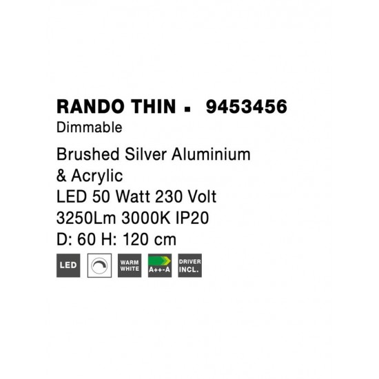 Suspensie RANDO THIN Nova Luce Modern, Led, 9453456, Grecia