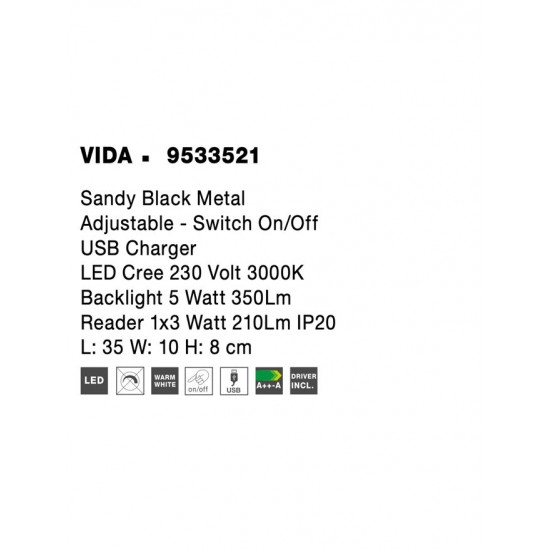Aplica Tehnica VIDA Nova Luce Modern, Led, 9533521, Grecia