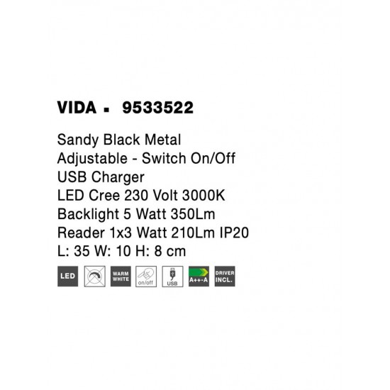 Aplica Tehnica VIDA Nova Luce Modern, Led, 9533522, Grecia