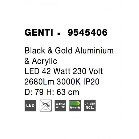 Lustra Plafon GENTI Nova Luce Modern, Led, 9545406, Grecia