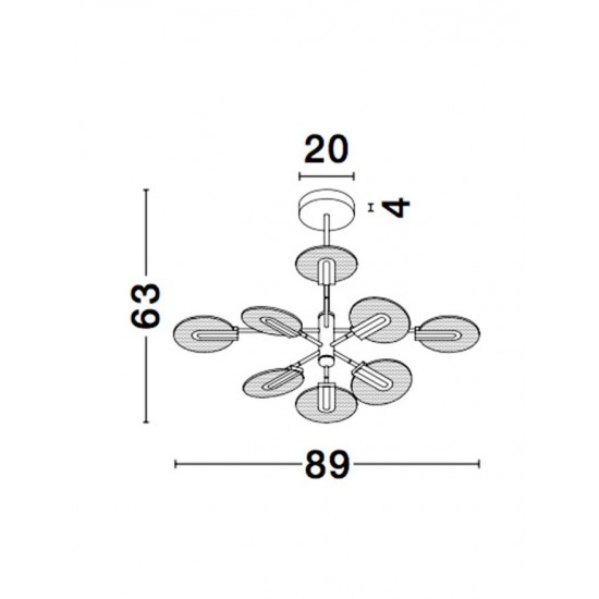 Lustra Plafon GENTI Nova Luce Modern, Led, 9545408, Grecia