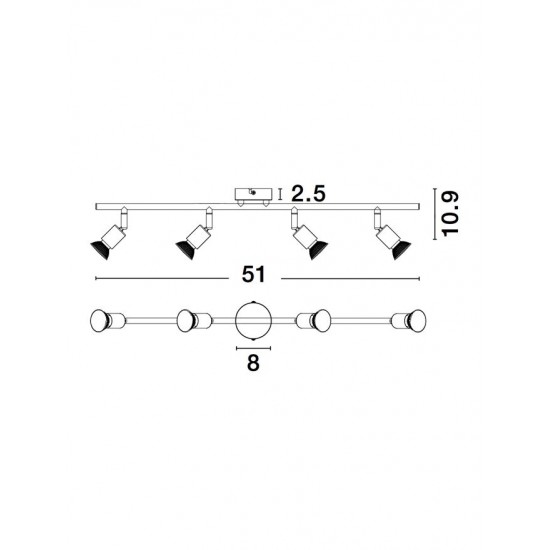 Lustra Spot LUP Nova Luce Modern, GU10, 960008, Grecia
