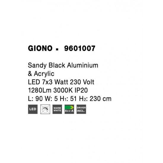 Suspensie Tehnica GIONO Nova Luce Modern, Led, 9601007, Grecia