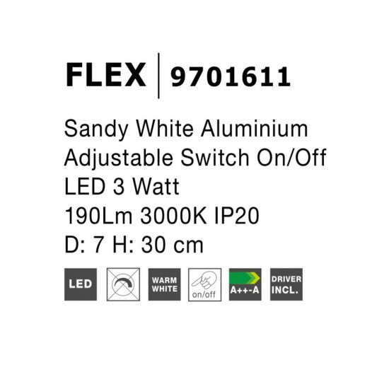 Aplica de Citit FLEX Nova Luce Modern, Led, 9701611, Grecia