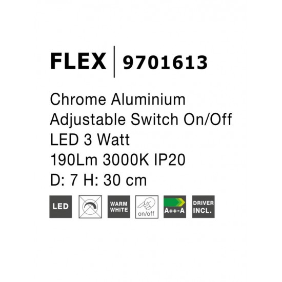 Aplica de Citit FLEX Nova Luce Modern, Led, 9701613, Grecia