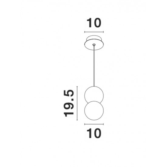 Pendul ZERO Nova Luce Modern, G9, 9704192, Grecia