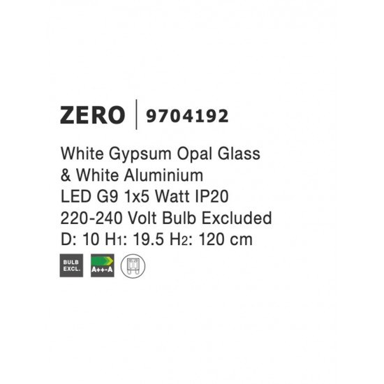 Pendul ZERO Nova Luce Modern, G9, 9704192, Grecia