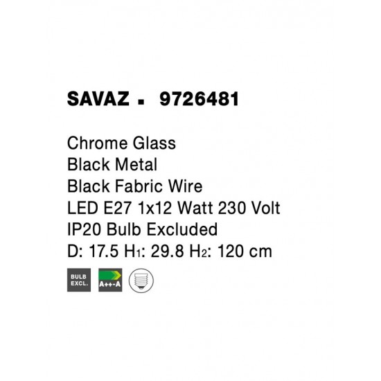 Pendul SAVAZ Nova Luce Modern, E27, 9726481, Grecia