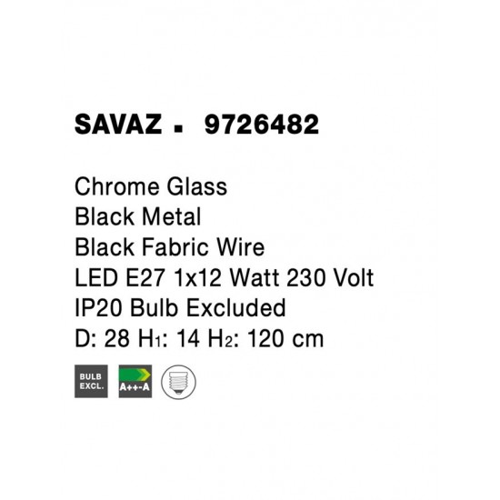 Pendul SAVAZ Nova Luce Modern, E27, 9726482, Grecia