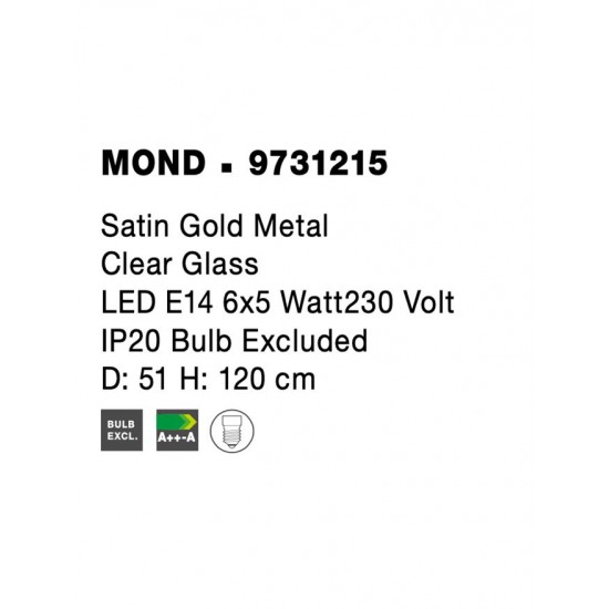 Suspensie MOND Nova Luce Modern, E14, 9731215, Grecia