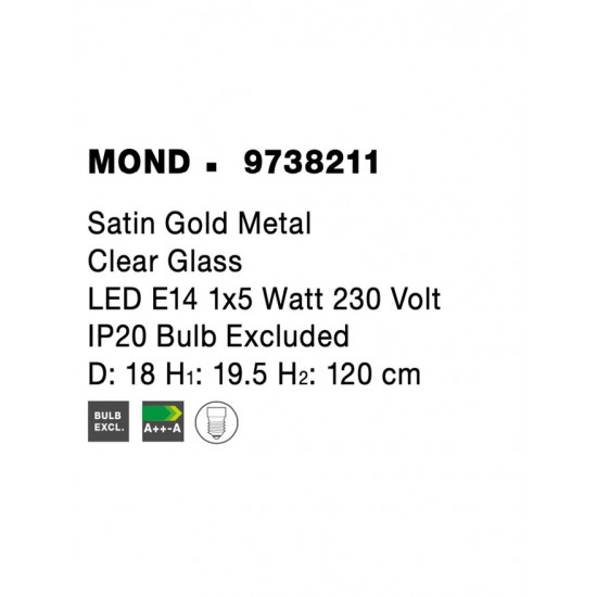 Pendul MOND Nova Luce Modern, E14, 9738211, Grecia
