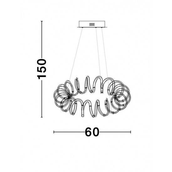Suspensie ZINIA Nova Luce Modern, Led, 9817461, Grecia