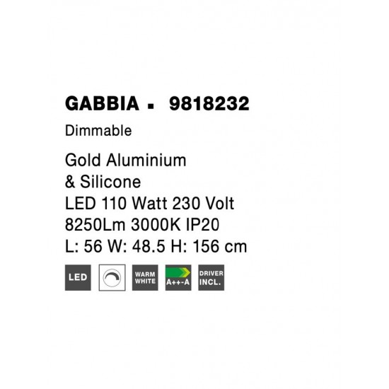 Suspensie GABBIA Nova Luce Modern, Led, 9818232, Grecia