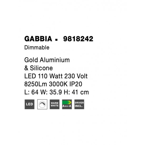 Lustra Plafon GABBIA Nova Luce Modern, Led, 9818242, Grecia