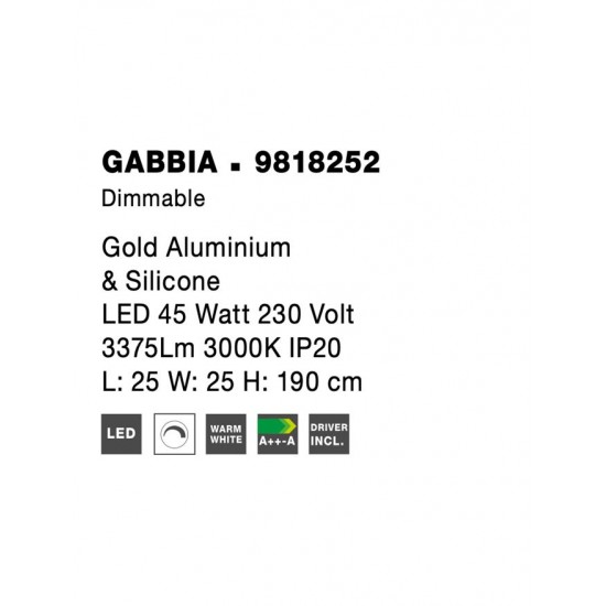 Pendul GABBIA Nova Luce Modern, Led, 9818252, Grecia