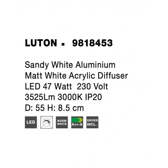 Plafoniera Tehnica LUTON Nova Luce Modern, Led, 9818453, Grecia