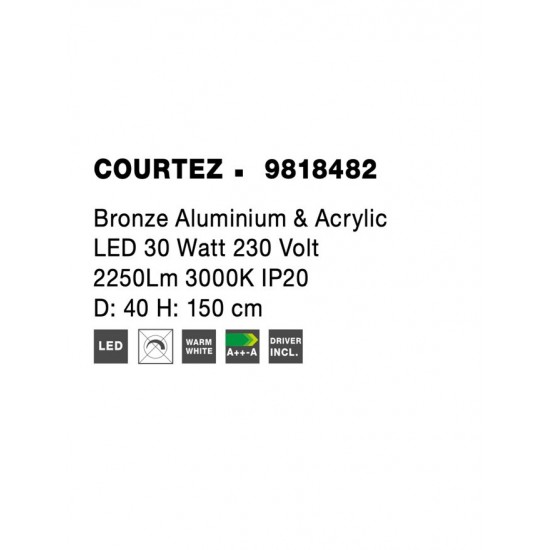 Suspensie COURTEZ Nova Luce Modern, Led, 9818482, Grecia