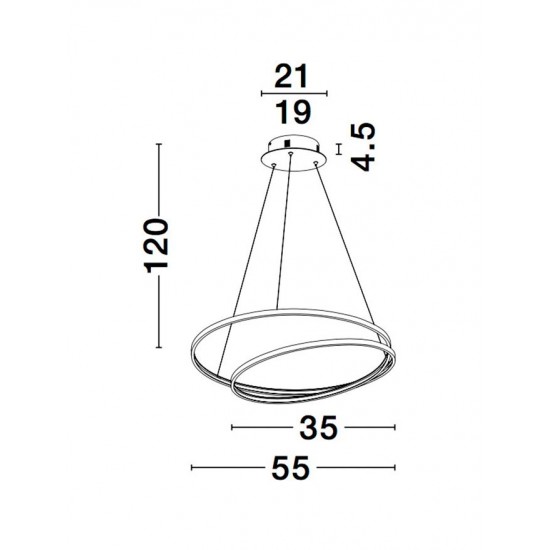 Suspensie GRANIA Nova Luce Modern, Led, 9818510, Grecia