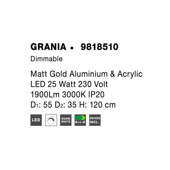 Suspensie GRANIA Nova Luce Modern, Led, 9818510, Grecia