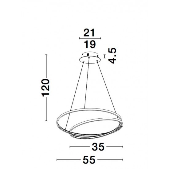 Suspensie GRANIA Nova Luce Modern, Led, 9818511, Grecia