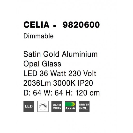 Suspensie CELIA Nova Luce Modern, Led, 9820600, Grecia