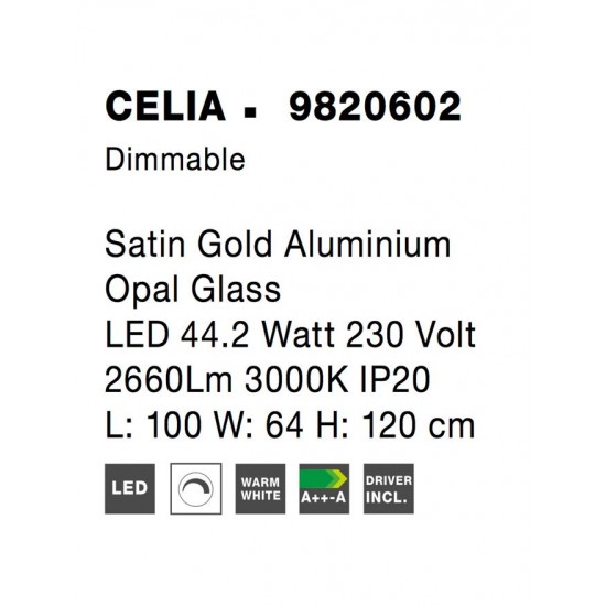 Suspensie CELIA Nova Luce Modern, Led, 9820602, Grecia