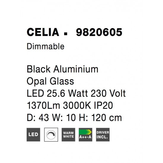 Suspensie CELIA Nova Luce Modern, Led, 9820605, Grecia