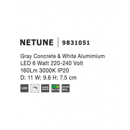 Plafoniera NETUNE Nova Luce Modern, Led, 9831051, Grecia