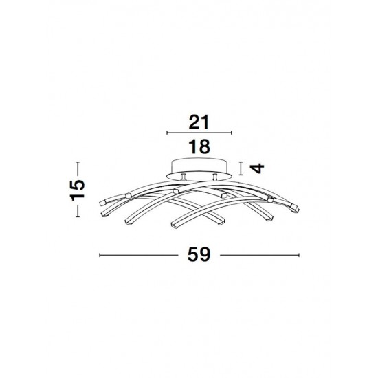 Lustra Plafon NARVI Nova Luce Modern, Led, 9848136, Grecia