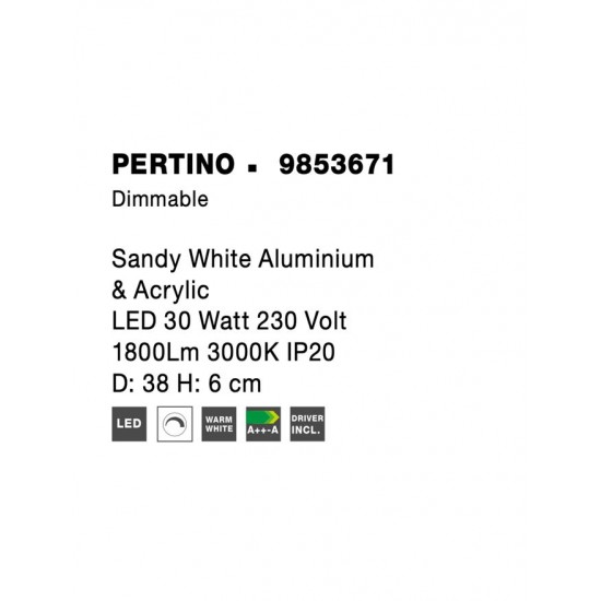 Plafoniera Tehnica PERTINO Nova Luce Modern, Led, 9853671, Grecia