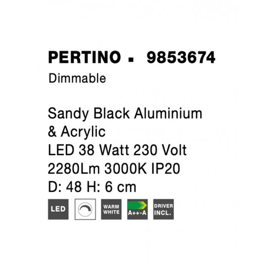 Plafoniera Tehnica PERTINO Nova Luce Modern, Led, 9853674, Grecia