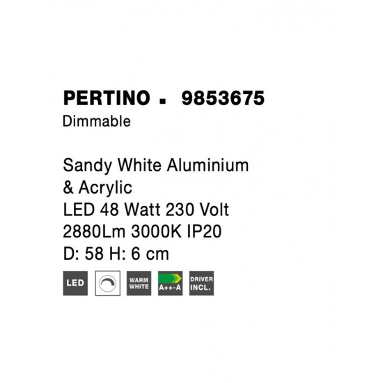 Plafoniera Tehnica PERTINO Nova Luce Modern, Led, 9853675, Grecia