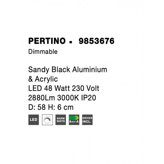 Plafoniera Tehnica PERTINO Nova Luce Modern, Led, 9853676, Grecia