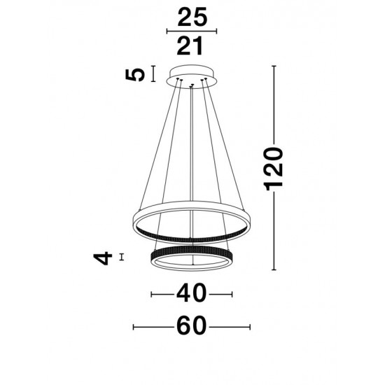 Suspensie PRESTON Nova Luce Modern, Led, 9862852, Grecia