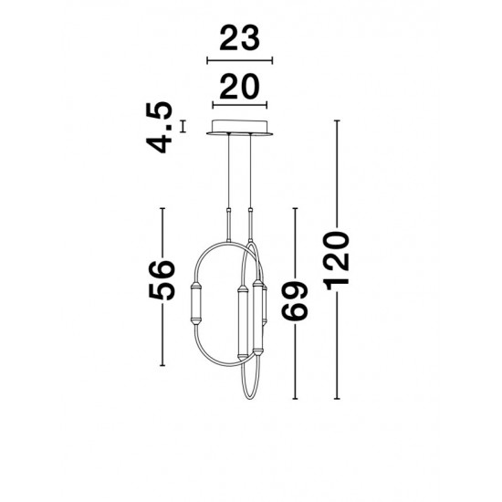 Suspensie ZIMBA Nova Luce Modern, Led, 9862872, Grecia